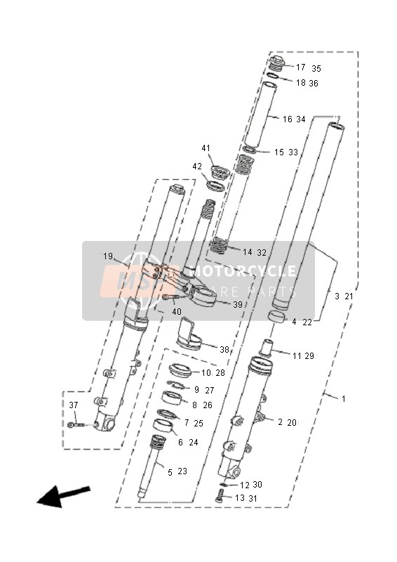 4B5231410000, Ressort,  Fourche Ava, Yamaha, 1